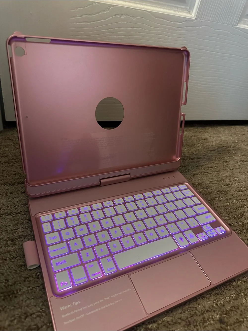 Rose Gold ipad Keyboard Case with Trackpad - Compatible Bluetooth Keyboard